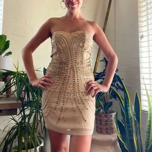 Sequin Mini Strapless dress